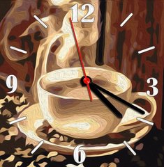 Картина по номерам часы Душистый кофе (ASG013) ArtStory (Без коробки)
