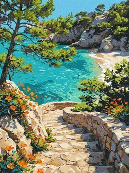 Картина за номерами Бірюзове узбережжя мрії &copy;art_selena_ua (KHO6464) Ідейка (Без коробки) 30 х 40 см