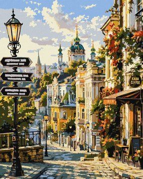 Картина за номерами Затишні вулички Києва (KH9808) Ідейка 40 х 50 см фото інтернет-магазину Raskraski.com.ua