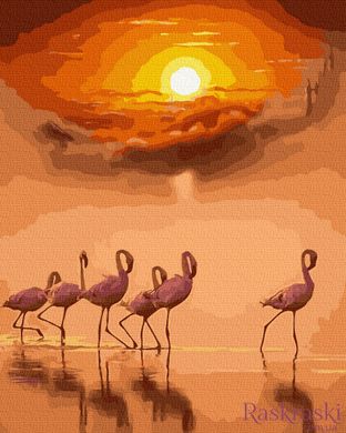 Картина по номерам Фламинго на закате (BK-GX39309) (Без коробки)