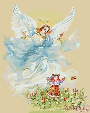 Картина по номерам Ангел-хранитель для девочки худ. Надежда Старовойтова (GVR-180700) Диамантовые ручки (Без коробки)