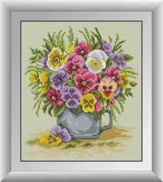 Картина мозаика Анютины глазки Dream Art (DA-30945, Без подрамника) 27 x 31 см фото интернет-магазина Raskraski.com.ua