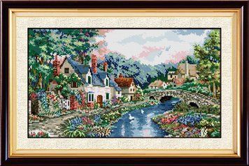Картина мозаїка Райське місце (квадратні камені, повна зашивання) Dream Art (DA-30505) 35 х 60 см фото інтернет-магазину Raskraski.com.ua