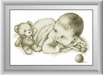 Мозаика алмазная Малыш с мишкой Dream Art (DA-30573, Без подрамника) 24 х 36 см фото интернет-магазина Raskraski.com.ua