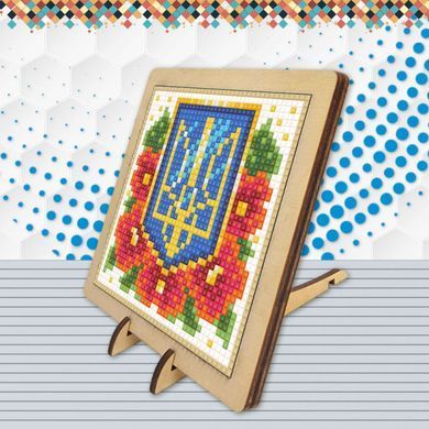 Набір алмазної мозаїки Герб з маками ТМ Алмазна мозаїка (DMW-012) 10 х 10 см фото інтернет-магазину Raskraski.com.ua