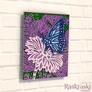 Дерев'яні 3d розмальовки Фіолетовий тропічний метелик Wortex Woods (3DP30023)