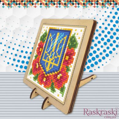 Алмазна картина Герб з маками ТМ Алмазна мозаіка (DMW-012) фото інтернет-магазину Raskraski.com.ua