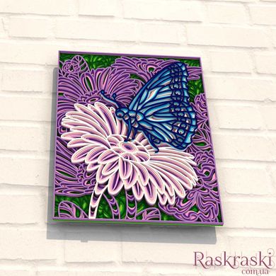 Деревянные 3d раскраски Фиолетовая тропическая бабочка Wortex Woods (3DP30023)