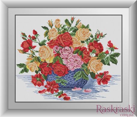 Алмазная живопись Букет роз (полная зашивка, квадратные камни) Dream Art (DA-30263, Без подрамника) фото интернет-магазина Raskraski.com.ua