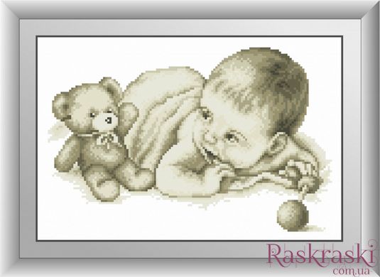 Набор алмазная вышивка Малыш с мишкой Dream Art (DA-30573, Без подрамника) фото интернет-магазина Raskraski.com.ua