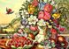 Алмазная мозаика Натюрморт фрукты и цветы ТМ Алмазная мозаика (DM-232, Без подрамника) — фото комплектации набора