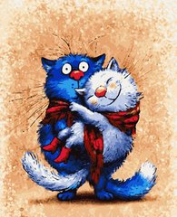 Розмальовка по номерах Любофф синіх котів (PNX4690) Artissimo (Без коробки)