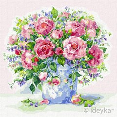 Розмальовка по номерах Рожеві троянди (KHO3131) Идейка (Без коробки)