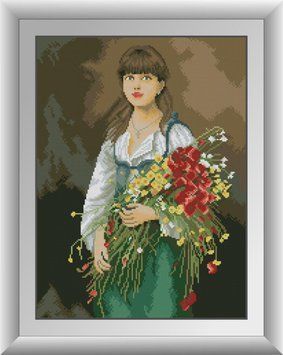 Картина мозаика Цветочница Dream Art (DA-30846, Без подрамника) 38 x 51 см фото интернет-магазина Raskraski.com.ua