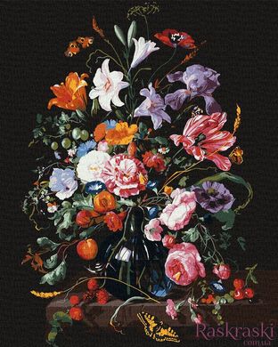 Картина раскраска Ваза с цветами и ягодами © Jan Davidsz. de Heem (KHO3208) Идейка (Без коробки)