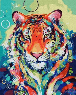 Раскраска по цифрам Красочный тигр (BRM33906) фото интернет-магазина Raskraski.com.ua