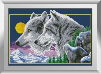 Набор алмазной мозаики Волки в ночи Dream Art (DA-31346, Без подрамника) 28 x 41 см фото интернет-магазина Raskraski.com.ua