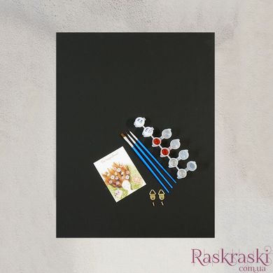 "Сияющие семейные ладошки" Набор для создания отпечатков на черном полотне (красные и серебряные блестки) 40*50 фото интернет-магазина Raskraski.com.ua