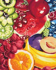 Картина за номерами Апетитні фрукти (KHO2937) Идейка (Без коробки)