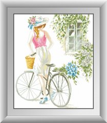 Набор алмазная мозаика Девушка с велосипедом (квадратные камни, полная зашивка) Dream Art (DA-30456, Без подрамника) фото интернет-магазина Raskraski.com.ua