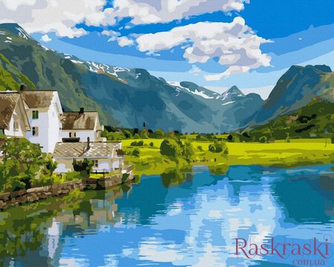 Картина по номерам Деревня в Швейцарии (BRM44534) фото интернет-магазина Raskraski.com.ua