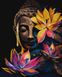 Картина за номерами Будда з лотосами з фарбами металік extra ©art_selena_ua (KH5103) Ідейка — фото комплектації набору