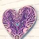 Деревянная раскраска Фиолетовое цветочное сердце Wortex Woods (3DP30025)