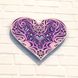 Дерев'яна розмальовка Фіолетове квіткове серце Wortex Woods (3DP30025)