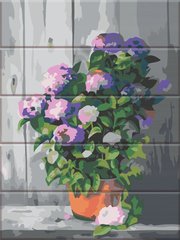 Картина по номерам на дереве Цветы в горшочке (ASW137) ArtStory фото интернет-магазина Raskraski.com.ua