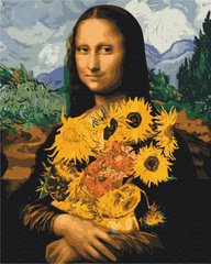 Розмальовка для дорослих Мона Ліза з соняшниками (BS51605) (Без коробки)