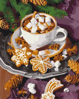 Картина за номерами Пряне какао зі сніжком (BSM-B52779) фото інтернет-магазину Raskraski.com.ua