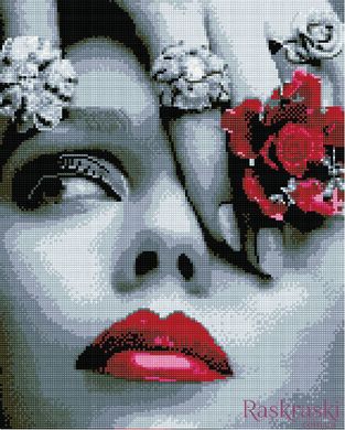 Алмазная живопись Девушка с цветком Никитошка (GJ5111, На подрамнике) фото интернет-магазина Raskraski.com.ua