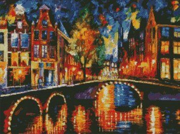 Мозаика алмазная Мосты Амстердама (46 х 52 см) Dream Art (DA-31845, Без подрамника) 46 х 52 см фото интернет-магазина Raskraski.com.ua