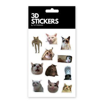 3D стикеры Сats mood mems Набор 12 стикеров