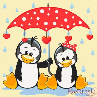 Картина по номерам Пингвины под зонтиком (ACR-15543-AC) ArtCraft (Без коробки)