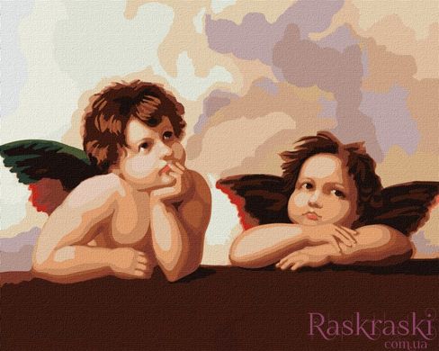 Картина по номерам Очаровательные ангелочки (KH4829) Идейка фото интернет-магазина Raskraski.com.ua