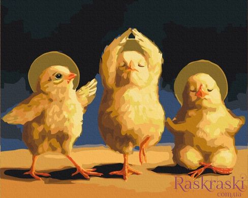 Рисунок по цифрам Духовные цыплята © Lucia Heffernan (BSM-B53473) фото интернет-магазина Raskraski.com.ua