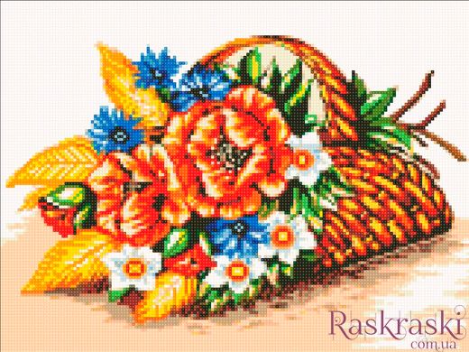Алмазная вышивка Полевые цветы ТМ Алмазная мозаика (DMF-307, На подрамнике) фото интернет-магазина Raskraski.com.ua