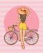 Раскраски по номерам Девушка с велосипедом (BSM-B51341) — фото комплектации набора