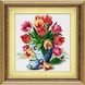 Картина з страз Тюльпани у вазі (повна зашивання, квадратні камені) Dream Art (DA-30058) — фото комплектації набору
