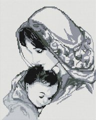 Картина з страз Матір Божа з Ісусом сіра ColorArt (CLR-PSP043) фото інтернет-магазину Raskraski.com.ua