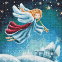 Набор алмазной вышивки Рождественский ангел Идейка (AMO7573, На подрамнике) фото интернет-магазина Raskraski.com.ua