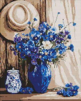 Алмазная мозаика васильковый букет &copy;art_selena_ua Идейка (AMO20107, На подрамнике) 40 х 50 см фото интернет-магазина Raskraski.com.ua