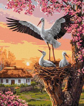 Картина за номерами Родина лелек &copy;art_selena_ua (KH6964) Ідейка 40 х 50 см фото інтернет-магазину Raskraski.com.ua
