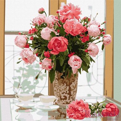 Картина по номерам Любимые розовые пионы (KHO3201) Идейка (Без коробки)