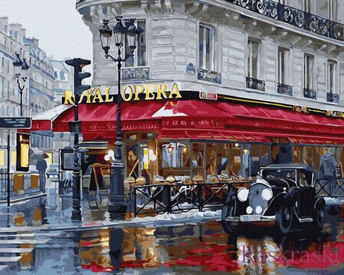 Розмальовка по номерах Паризьке кафе (BRM33250) фото інтернет-магазину Raskraski.com.ua