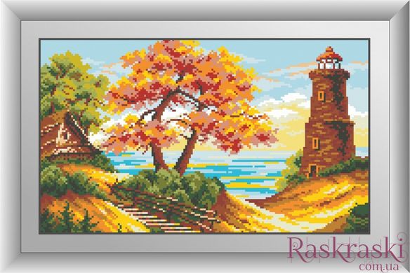 Картина з страз Морський пейзаж (квадратні камені, повна зашивання) Dream Art (DA-30458) фото інтернет-магазину Raskraski.com.ua