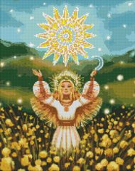 Алмазная картина Солнечная девушка с голограммными стразами (АВ) ©yuji.rivera Идейка (AMO7539, На подрамнике) фото интернет-магазина Raskraski.com.ua