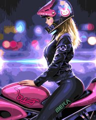Картина за номерами Дівчина на мотоциклі (BK-GX31796) (Без коробки)