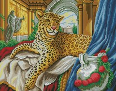 Картина из страз Королевский леопард (39 х 50 см) Dream Art (DA-31685, Без подрамника) фото интернет-магазина Raskraski.com.ua
